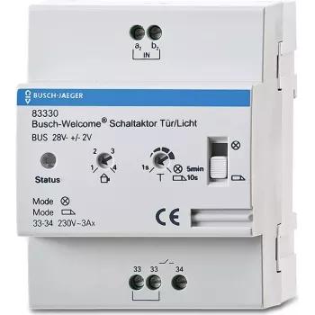 BUSCH JAEGER 83330 - pārslēgšanas izpildmehānisms - DIN-sliedes montāža - IP20 - Balts - CE - RoHS - 350 W