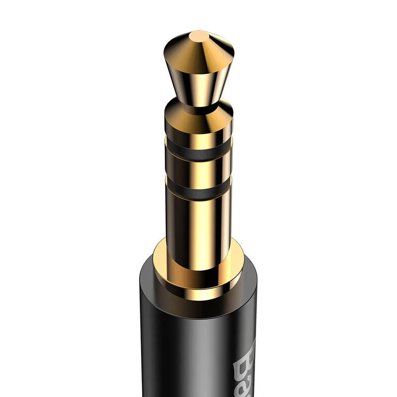 Baseus Yiven Audio kabelis USB-C uz mini ligzdu 3,5 mm, 1,2 m (Melns)