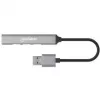 Manhattan USB-A 4-portu centrmezgls, 4x USB-A porti (1x 5 Gbps USB 3.2 Gen1 aka USB 3.0, 3 x 480 Mbps USB 2.0), ar USB barošanu (nav nepieciešams ārējais barošanas avots), alumīnijs