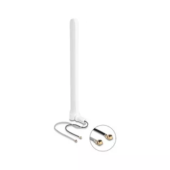 DELOCK WiFi 6 divkāršā antena ar 2 I-PEX MHF I spraudņiem — daudzvirzienu tīkla antena