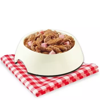 STUZZY Sfilaccetti vista gaļa ar šķiņķi - mitrā suņu barība - 100g