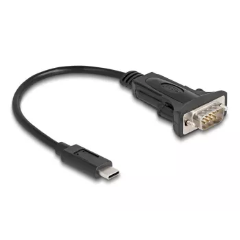 DeLOCK adapteris USB Type-C uz RS-232 D-Sub 9 kontaktu, vīrišķais, 0,25 m