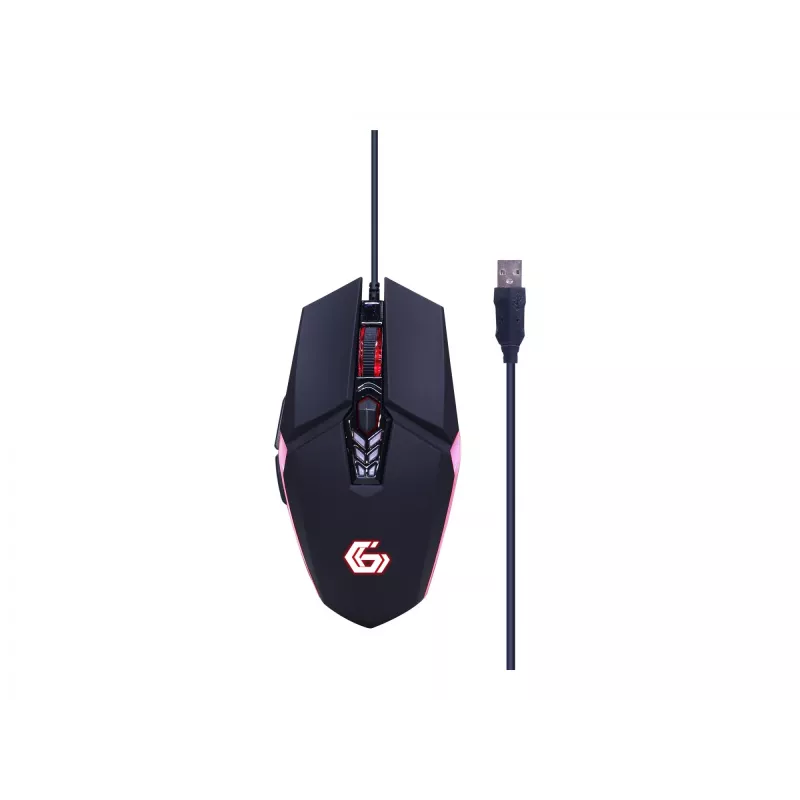 Spēļu tastatūra ar peli GEMBIRD GGS-UMGL4-02 — pilna izmēra USB QWERTY US English, melna, LED fona apgaismojums