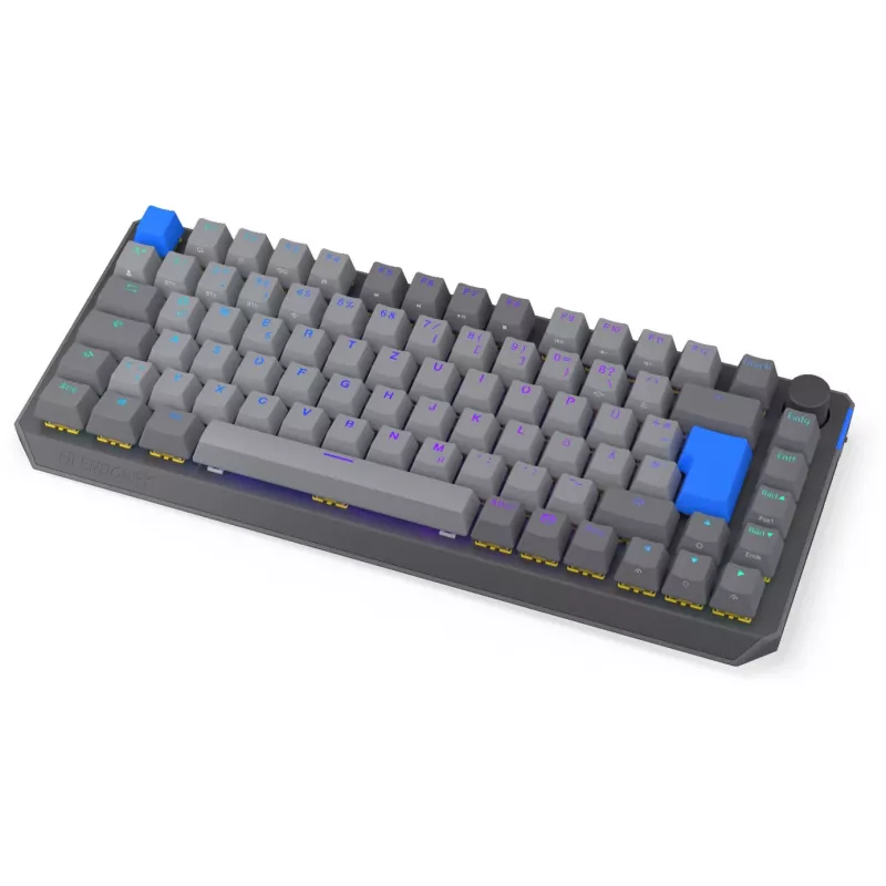 Kompakta 75% bezvadu mehāniskā tastatūra ENDORFY Thock V2 ar dzelteniem slēdžiem, DE izkārtojums
