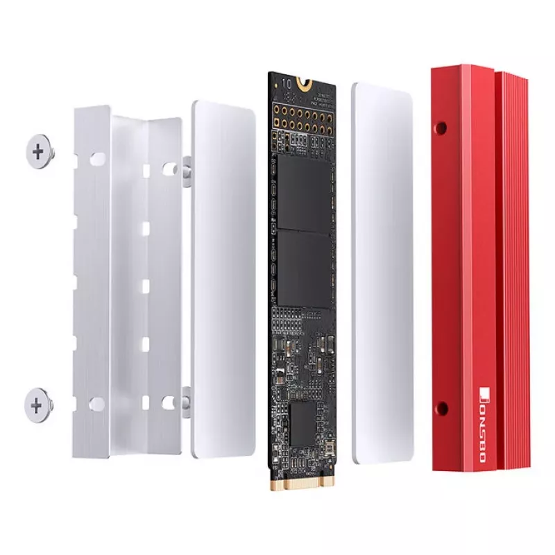 M.2 SSD dzesētājs Jonsbo M.2-6 RED 2280 pasīvs radiators 2280 NVMe/SATA diskiem