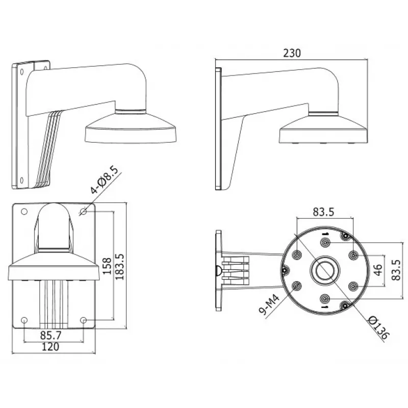 Hikvision Digital Technology DS-1273ZJ-135 drošības kameru piederums — stiprinājums