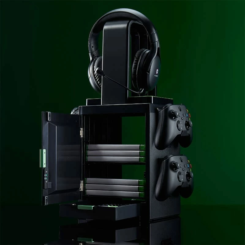 Numskull Games Official Xbox Gaming Locker, spēļu disku turētājs, Xbox, melns, vadu