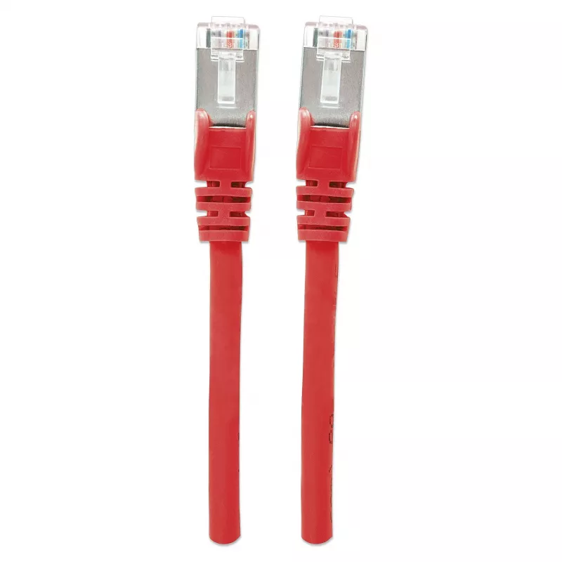 Intellinet tīkls komutācijas kabelis, Cat6, 0.5m, Red, Copper, S/FTP, LSOH / LSZH, PVC, RJ45, Gold Plated Contacts, Snagless, Booted, Lifetime Warranty