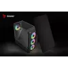 PC kuba korpuss SAVIO Noctis Glass RGB — Melns, ATX/Micro-ATX, 210×410×450 mm, 3×120 mm priekšējie ventilatori