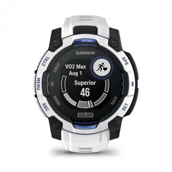 Garmin Instinct 3 Solar viedpulkstenis, 45 mm, Black/Stone White, silikona siksniņa (010-02934-03)