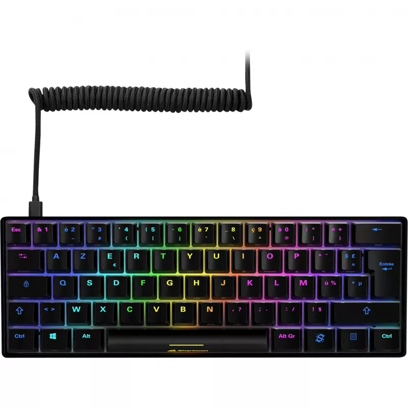 Sharkoon SGK50 S4 tastatūra spēlēm USB AZERTY franču melna 60% RGB LED