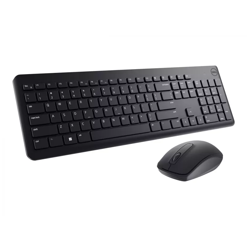 DELL klaviatūra un pele - KM3322W - ukraiņu (QWERTY), pilna izmēra (100%), bezvadu, RF Wireless, QWERTY, melna, iekļauta pele