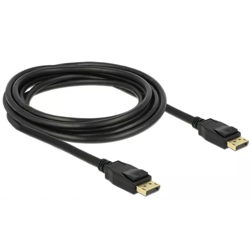 Delock - DisplayPort kabelis - DisplayPort (vīr.) uz DisplayPort (vīr.) - 3 m - aizbīdnis - melns
