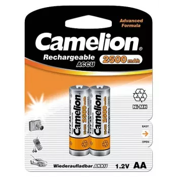 Uzlādējamās Ni‑MH AA/HR6 baterijas CAMELION 2500 mAh, 2 gab.