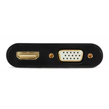 HDMI uz VGA adapteris GEMBIRD A-HDMIM-HDMIFVGAF-01, HDMI vīrišķais uz VGA izeju, 0,15 m, melns
