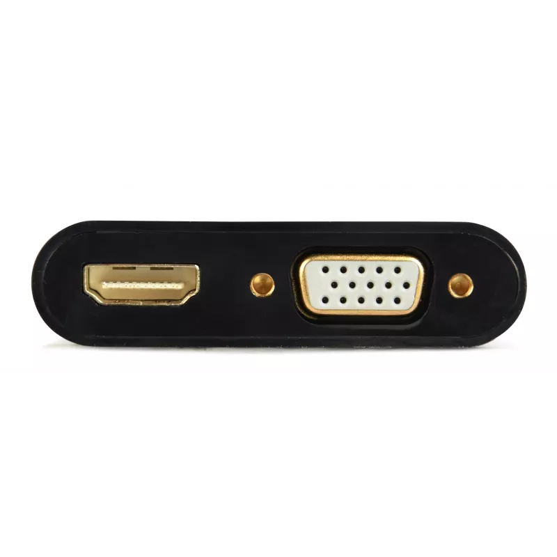 HDMI uz VGA adapteris GEMBIRD A-HDMIM-HDMIFVGAF-01, HDMI vīrišķais uz VGA izeju, 0,15 m, melns