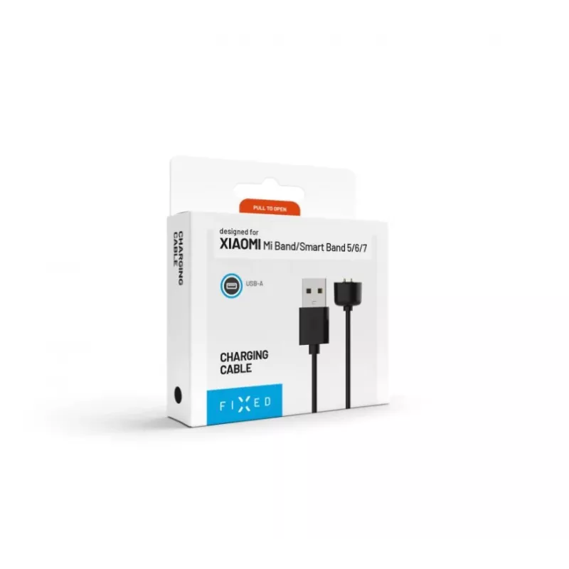 Uzlādes kabelis FIXED Xiaomi Mi Band 5/6/7 — USB-A uz patentētu savienotāju, 1 m