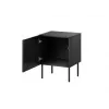 Naktsgaldiņš Cama Meble SIENA, komplektā 2 gab., 44,5×40×59 cm, melns matēts, MDF un kokšķiedru plātne