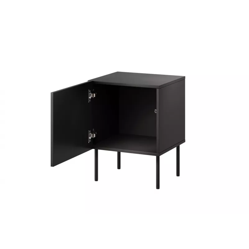 Naktsgaldiņš Cama Meble SIENA, komplektā 2 gab., 44,5×40×59 cm, melns matēts, MDF un kokšķiedru plātne