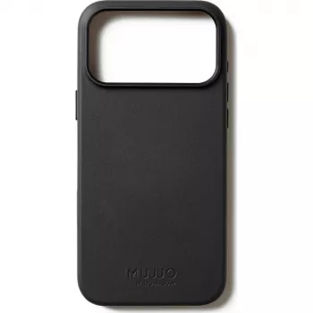 Mujjo Full Leather Case vāciņš priekš iPhone 17 Pro Max Melns