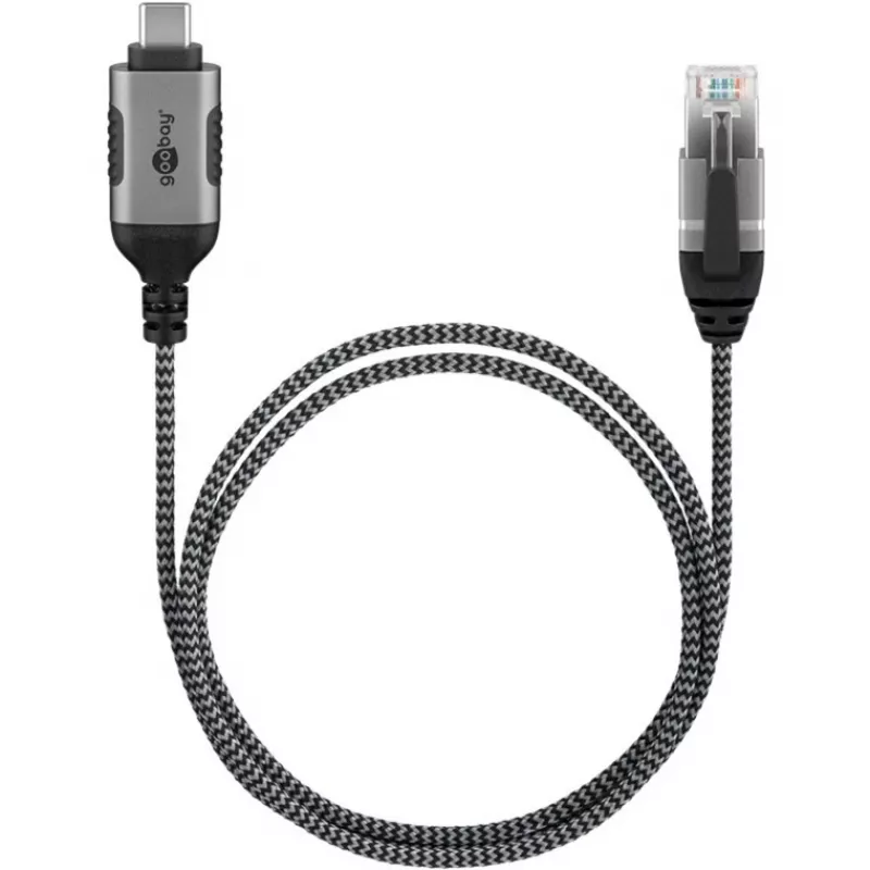 Goobay Ethernet kabelis USB-C 3.1 uz RJ45 plāns 5 m - savieno maršrutētāju, modemu vai (74405)