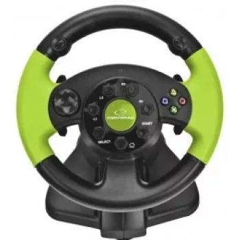 Esperanza EG104 High Octane stūre ar pedāļiem, PC/PS3/Xbox 360, melna/zaļa