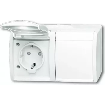 BUSCH JAEGER 2084-0-0723 - CEE 7/3 - 2P+E - Balta - IP44 - 250 V - 16 A