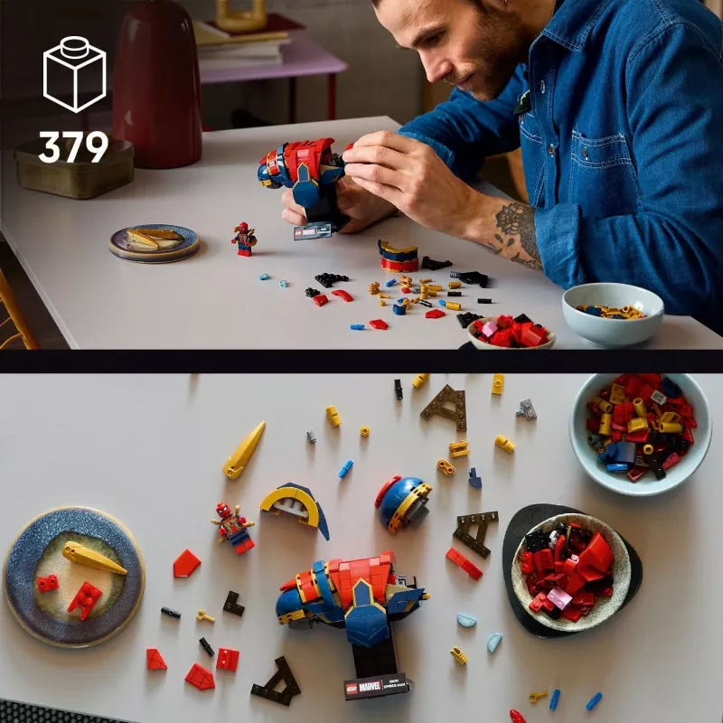 LEGO Marvel kolekcionējamais krūšutēls Dzelzs Zirnekļcilvēks 76326, 379 detaļas, 18+ vitrīnas modelis, 170×200×110 mm