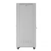 Rack cabinet LANBERG FF01-8047-12SL 47U 800x1000 mm pelēks ar priekšējām un aizmugurējām stikla durvīm un LCD paneļa vietu