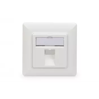 Digitus | Sienas plāksne Keystone moduļiem, Vācu tips, vidējā plāksne 50x50 mm, rāmis 80x80 mm | DN-93811