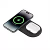 Belkin WIZ021VFBK - 2-in-1 bezvadu uzlādes paliktnis ar Qi2 tehnoloģiju 15 W, melns