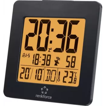 renkforce Funk Wecker 4161c12 Melns Alarmzeiten 2 (1383425)