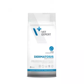 Sausā suņu barība VETEXPERT Veterinary Diet Dermatosis Rabbit & Potato 2 kg — pieaugušiem suņiem, viena proteīna avota, bez graudiem/glutēna/sojas