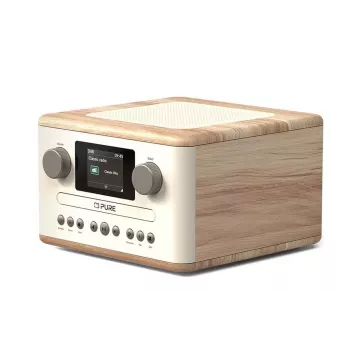 Pure Classic C-D4 digitālais radio balts/ozols DAB+ FM interneta radio Bluetooth 15W