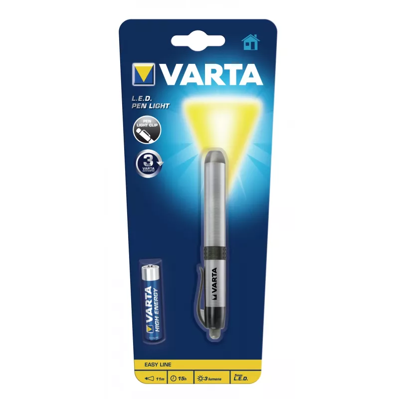 Varta -LEDPL - pin-Blinklicht - Sudrabaina - Alumīnijs - LED - 1 lampas - 3 lm