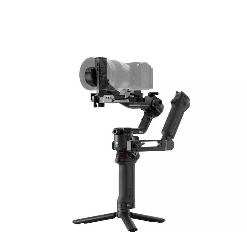 Rokas kameras stabilizators DJI RS 5 combo — alumīnijs, 30 h akumulators, 1,46 kg, melns