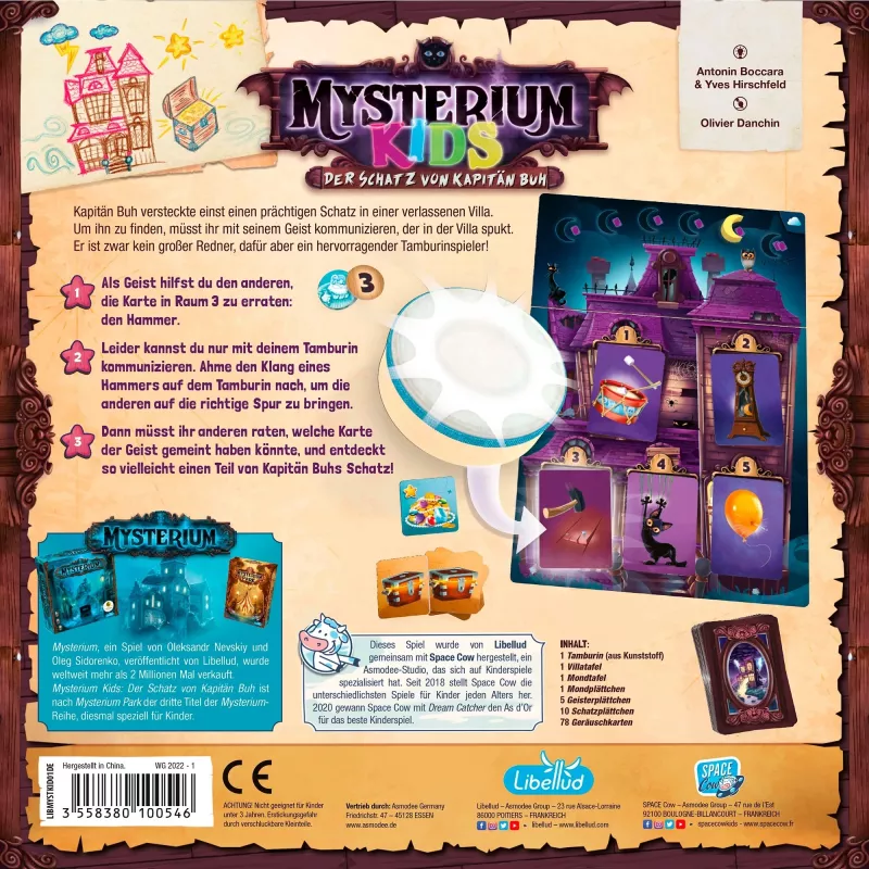Mysterium Kids: Der Schatz of captain Buh, galda spēle