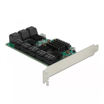 DeLOCK 16 port SATA PCI Express x4 karte 6 Gbit/s zaļa pelēka