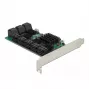 DeLOCK 16 port SATA PCI Express x4 karte 6 Gbit/s zaļa pelēka