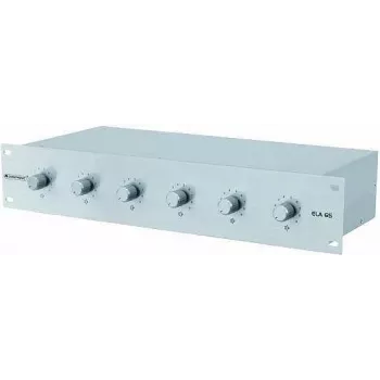 Skaļuma regulators Omnitronic ELA 6S Silver — pasīvs audio līmeņa regulators, 6 soļu slēdzis