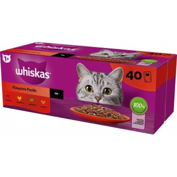 WHISKAS Classic Meals Mix - mitrā kaķu barība - 40x85g