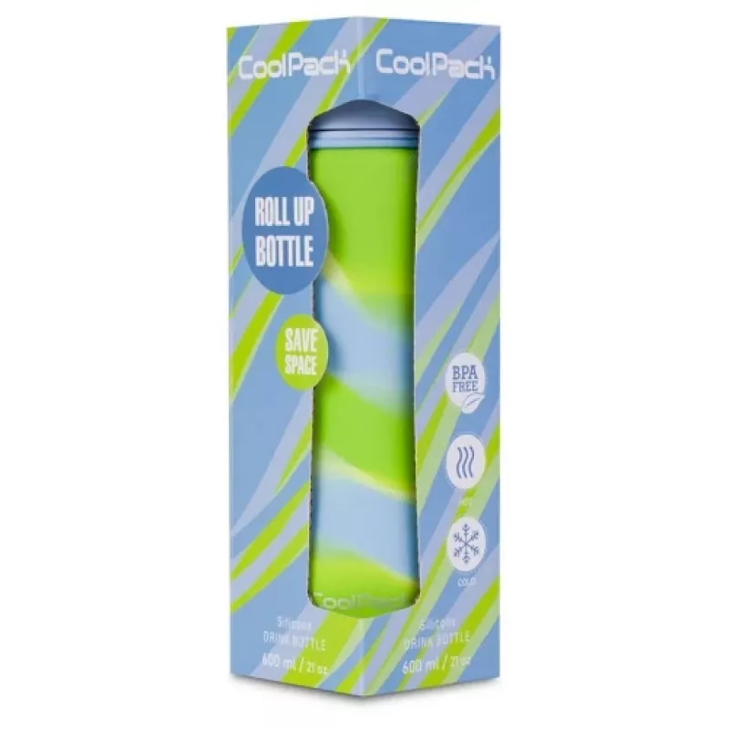 Sporta ūdens pudele cool pack Silikona ūdens pudele Z14770 600 ml Meitenēm Zila