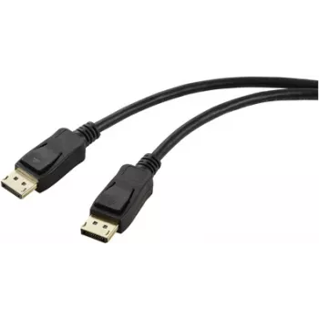 Renkforce DisplayPort savienojuma kabelis DisplayPort spraudnis, DisplayPort spraudnis 2,00 m melns RF-5771516 PVC apvalks DisplayPort kabelis (RF-5771516)