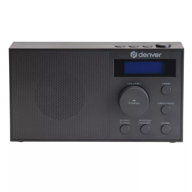 Radio DENVER DAB-51B — kompakts digitālais radio ar DAB+/FM/AM, melns