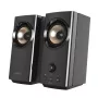 CREATIVE T60 2.0 kompakti Hi-Fi galda skaļruņi ar skaidru dialogu un apkārtējo skaņu, izmantojot Sound Blaster SmartComms komplektu, USB-C audio, mikrofona un austiņu portiem B