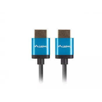 HDMI kabelis LANBERG CA-HDMI-22CU-0018-BK 1.8 m — HDMI Type A uz A, HDMI 2.0, 18 Gbit/s, ARC, zelta pārklājums