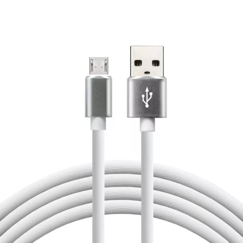 everActive kabelis USB 1m - Balts, silikona, ātrā uzlāde, 2,4A - CBS-1MW
