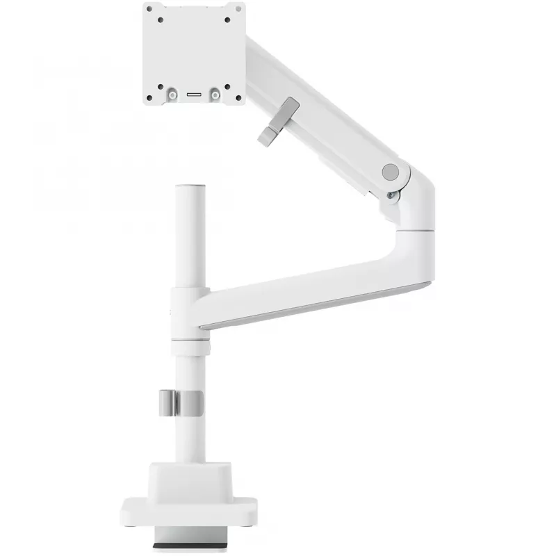 Monitora stiprinājums DIGITUS Single, skavas veida, maks. 57 collas, 27 kg ietilpība, VESA 75x75–100x100, balts