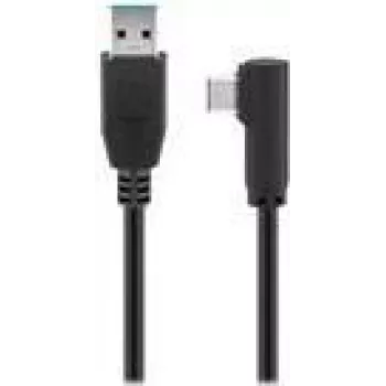 Goobay USB-C™ uz USB A 3.0 kabelis 90°, melns, 1 m - USB 3.0 spraudnis (A tips) > USB-C™ spraudnis (66501)