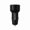 Auto lādētājs CANYON OnDrive 60 PD 60W 2xUSB-C — 60 W jauda, 2 USB-C pieslēgvietas, melns